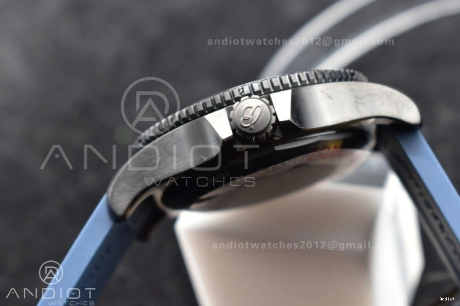 Rubber Automatic A2824 44 Black Black Blue TF Strap Best Superocean Dial 1:1 Edition Bezel On 0417